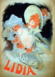 Reproduction of a poster advertising 'Lidia', at the Alcazar d'Ete, 1895