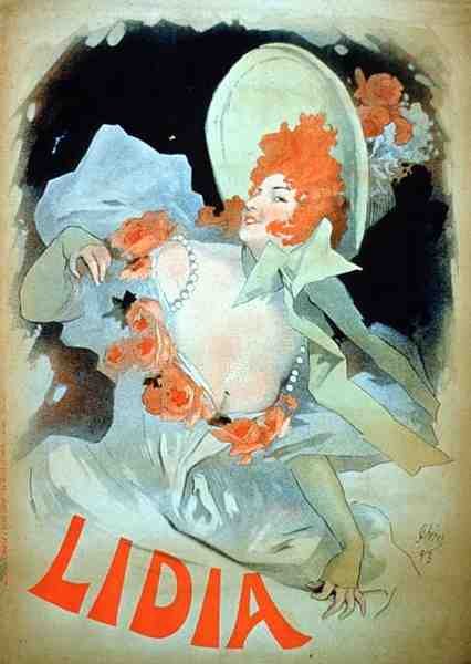 Reproduction of a poster advertising 'Lidia', at the Alcazar d'Ete, 1895