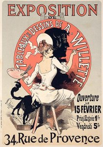 Reproduction of a poster advertising 'Emile d'Alencon', every evening at the Folies-Bergeres, 1893 (