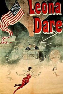 Ballooning: `Leona Dare' poster, 1890