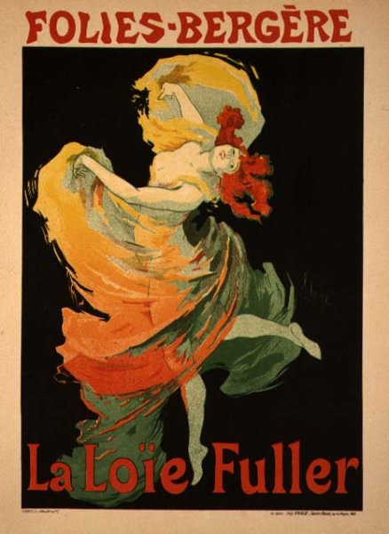 Reproduction of a Poster Advertising 'Loie Fuller' at the Folies-Bergere, 1893