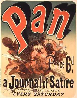Jules Cheret - Reproduction of a poster advertising 'Pan', a journal of satire