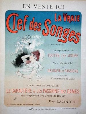 Jules Cheret - Poster advertising the book 'La Vraie Clef des Songes' by Lacinius, 1892
