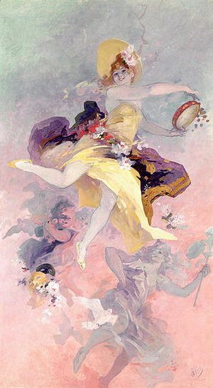 Jules Cheret - Dancer with a Basque Tambourine