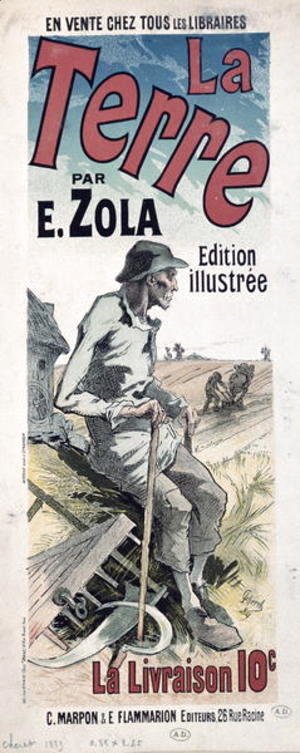 Poster advertising 'La Terre' by Emile Zola, 1889