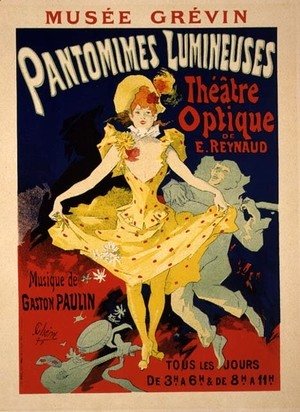 Jules Cheret - Reproduction of a Poster Advertising 'Pantomimes Lumineuses' at the Musee Grevin, 1892